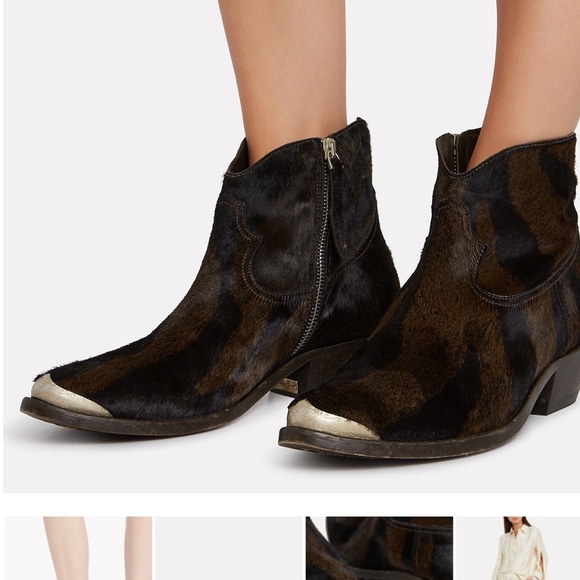 New GOLDEN GOOSE Ankle cow boyBooties